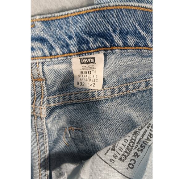 Levi’s 550 Relaxed Fit Jeans 32x32 Light Wash Tapered Leg Vintage Blank Red Tab - Picture 5 of 8
